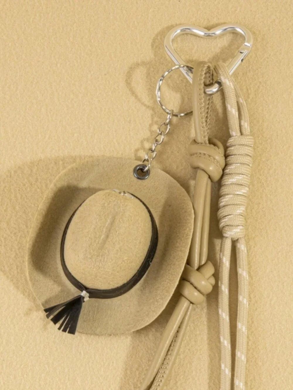 Mini Cowboy Hat Western Rope Bag Charm
